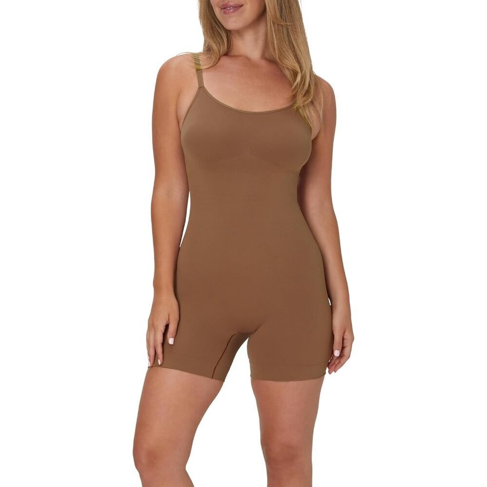Women's Shapewear Slimmer Seamless Tummy Control Bronzed Mid-Thigh Bodysuit